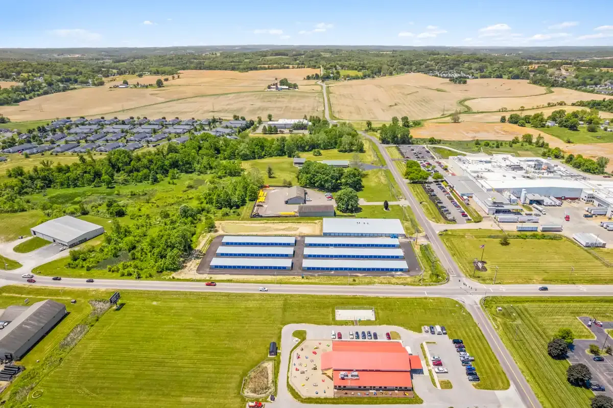 drone view of the storage mall zanesville facility 